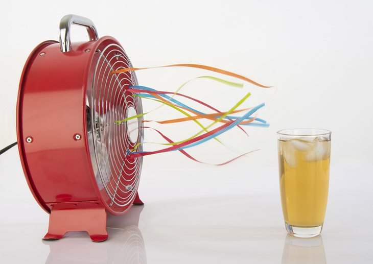 Iced Tea And Summer Time Fan To Refresh