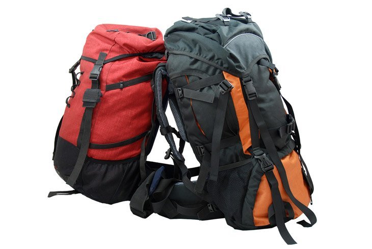 Two Different Backpack Sizes On White